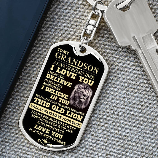 To My Grandson - Always Remember I Love You Keychain - Thoughtful Blossom