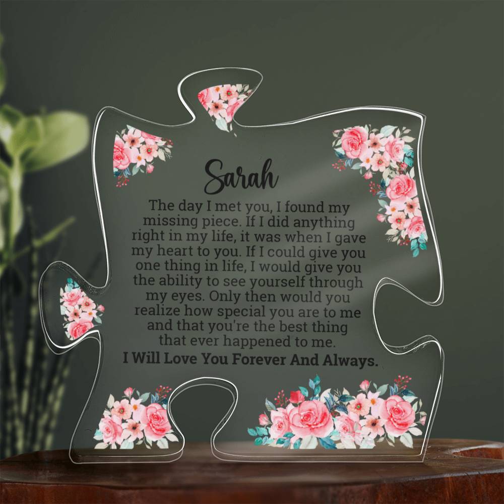 Personalized Acrylic Puzzle Plaque - I Found My Missing Piece [Almost Sold Out] - Thoughtful Blossom