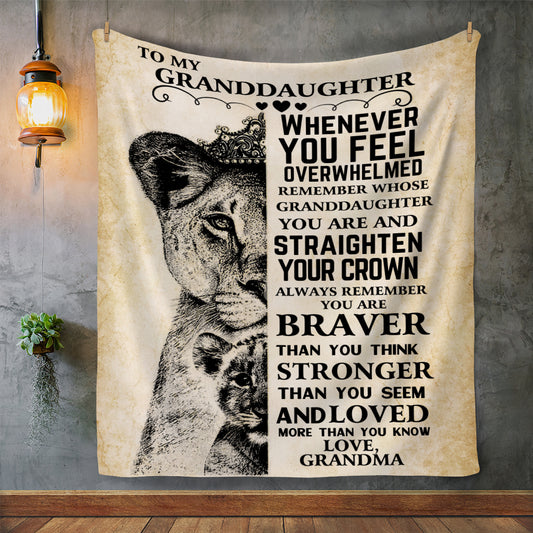 To My Granddaughter, You Are Braver Than you Think | Plush Fleece Blanket