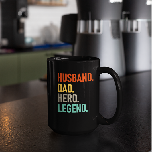 Husband Dad Hero Legend | 15oz. Mug - Thoughtful Blossom