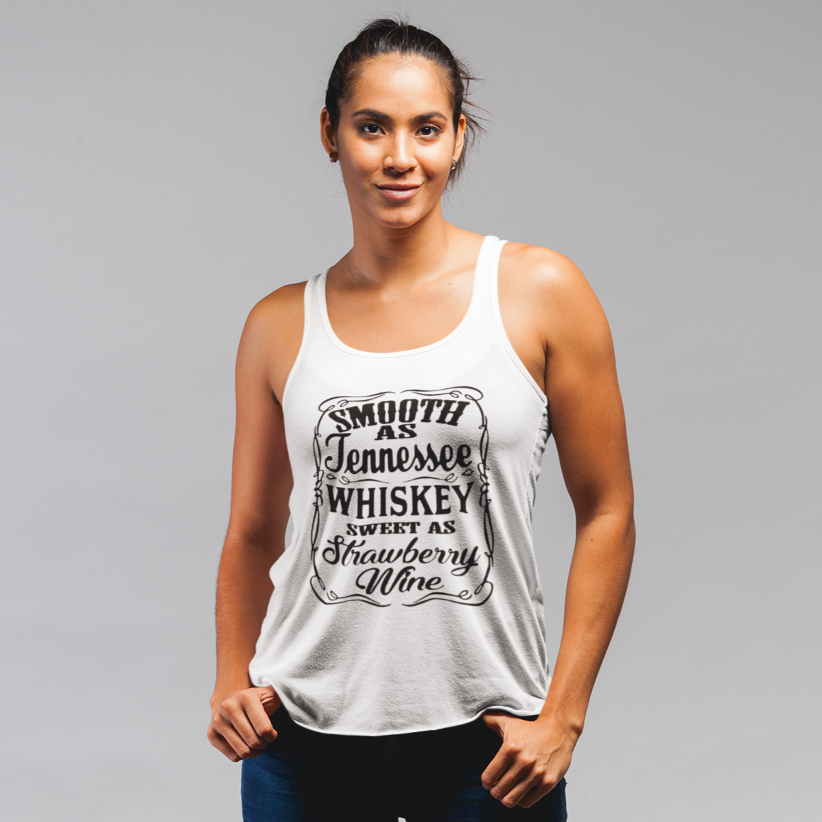 Smooth as Tennessee Whiskey Sweet as Strawberry Wine Tank Top - Thoughtful Blossom