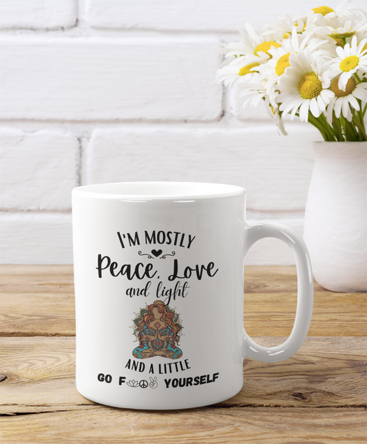 I'm Mostly Peace, Love & Light | 11oz. Mug - Thoughtful Blossom