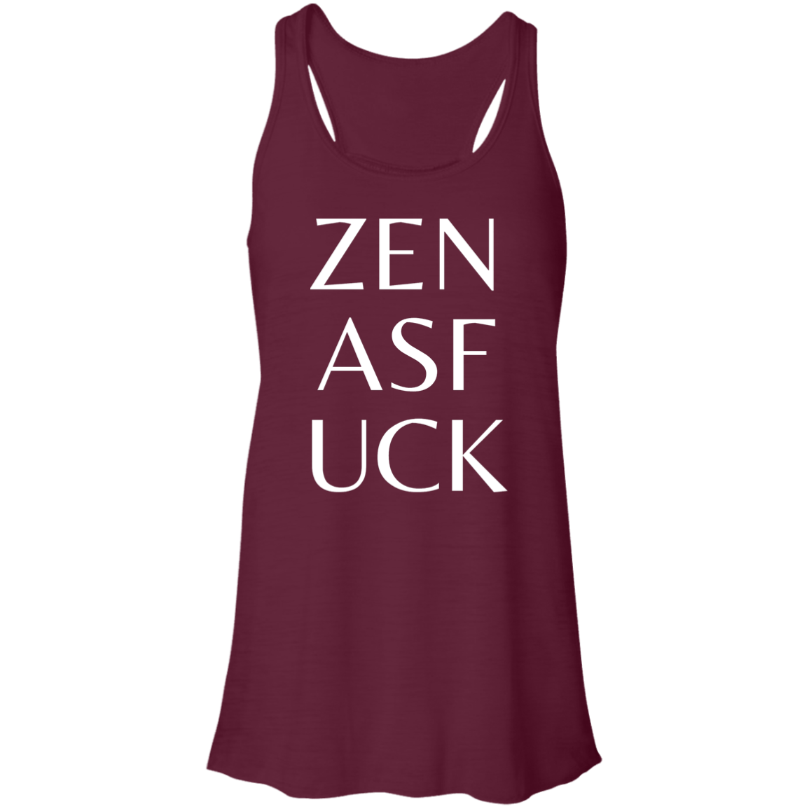 ZEN ASF UCK BLACK Flowy Racerback Tank - Thoughtful Blossom