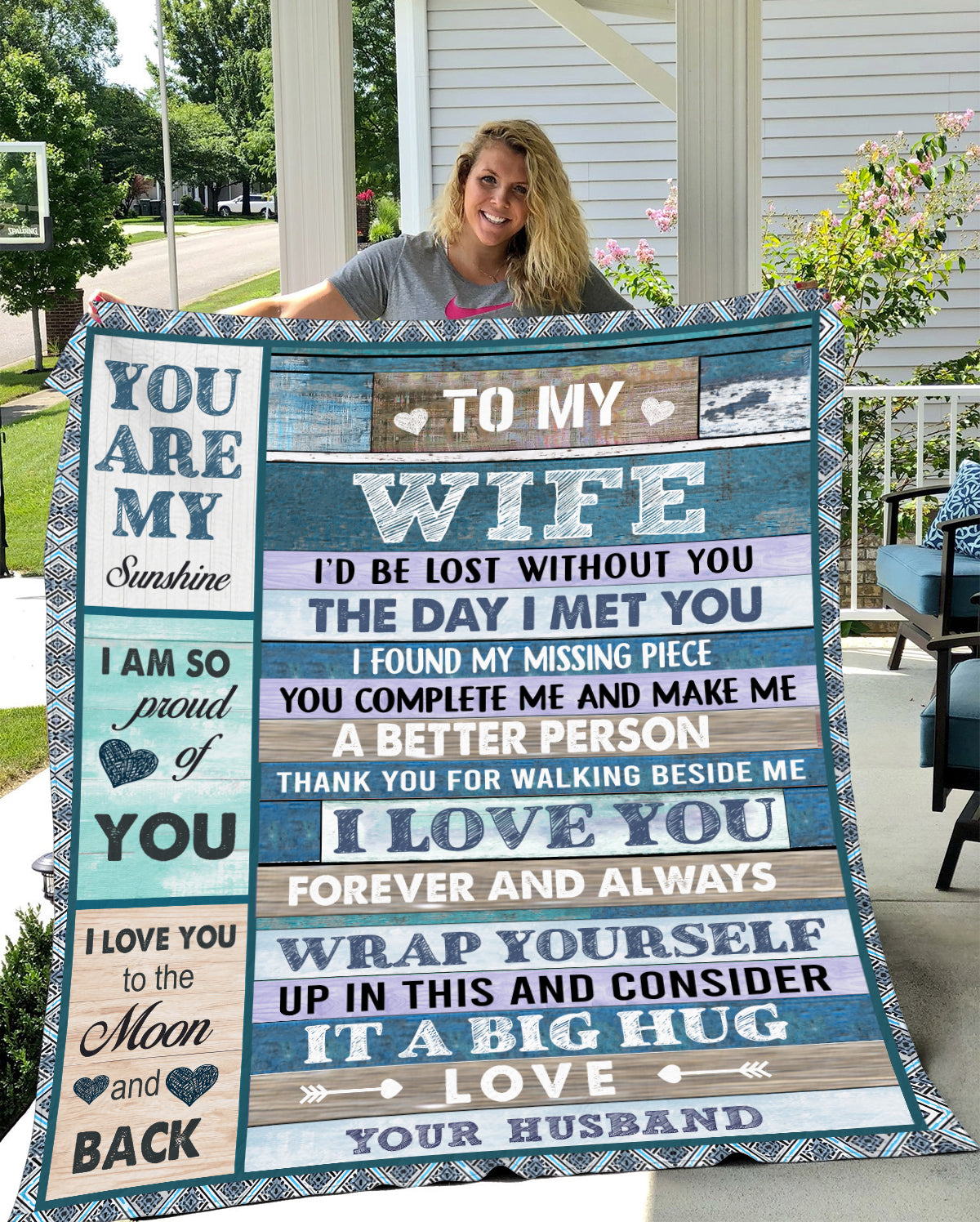 To My Wife | Plush Throw Blanket | 50x60 - Thoughtful Blossom