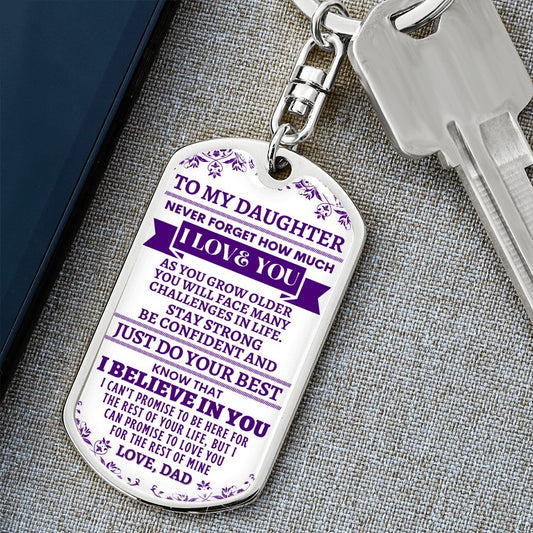 TO MY DAUGHTER, LOVE DAD - JUST DO YOUR BEST KEYCHAIN - Thoughtful Blossom