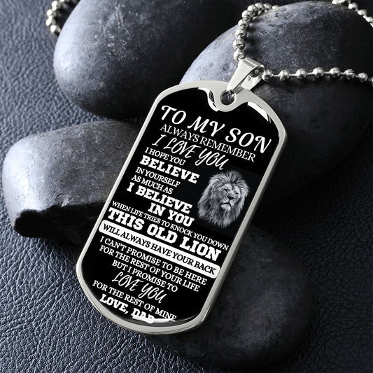 To My Son - Always Remember Dog Tag Necklace - Thoughtful Blossom