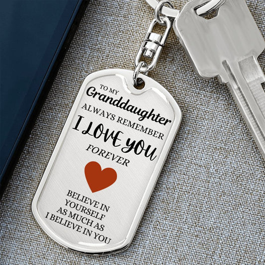 To My Granddaughter - I Love You Keychain - Thoughtful Blossom