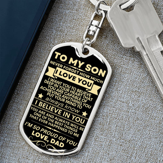 To My Son - I Believe In You Keychain - Thoughtful Blossom
