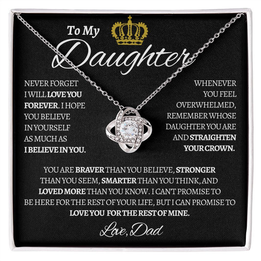 To My Daughter Love Dad - Love You Forever Love Knot Necklace - Thoughtful Blossom