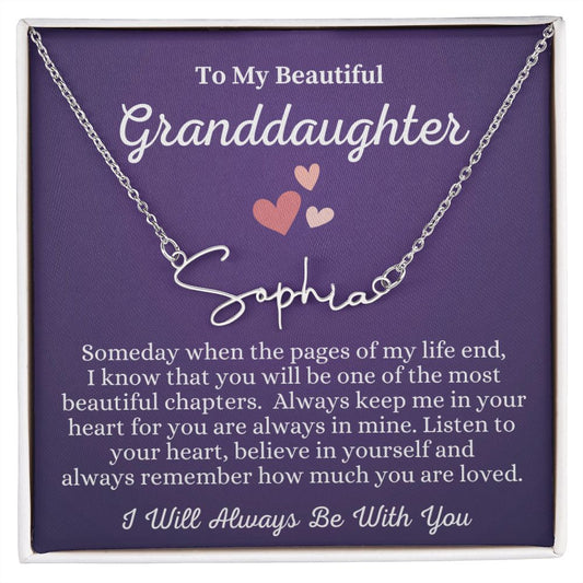 TO MY GRANDDAUGHTER - CUSTOMIZED NAME NECKLACE - Thoughtful Blossom