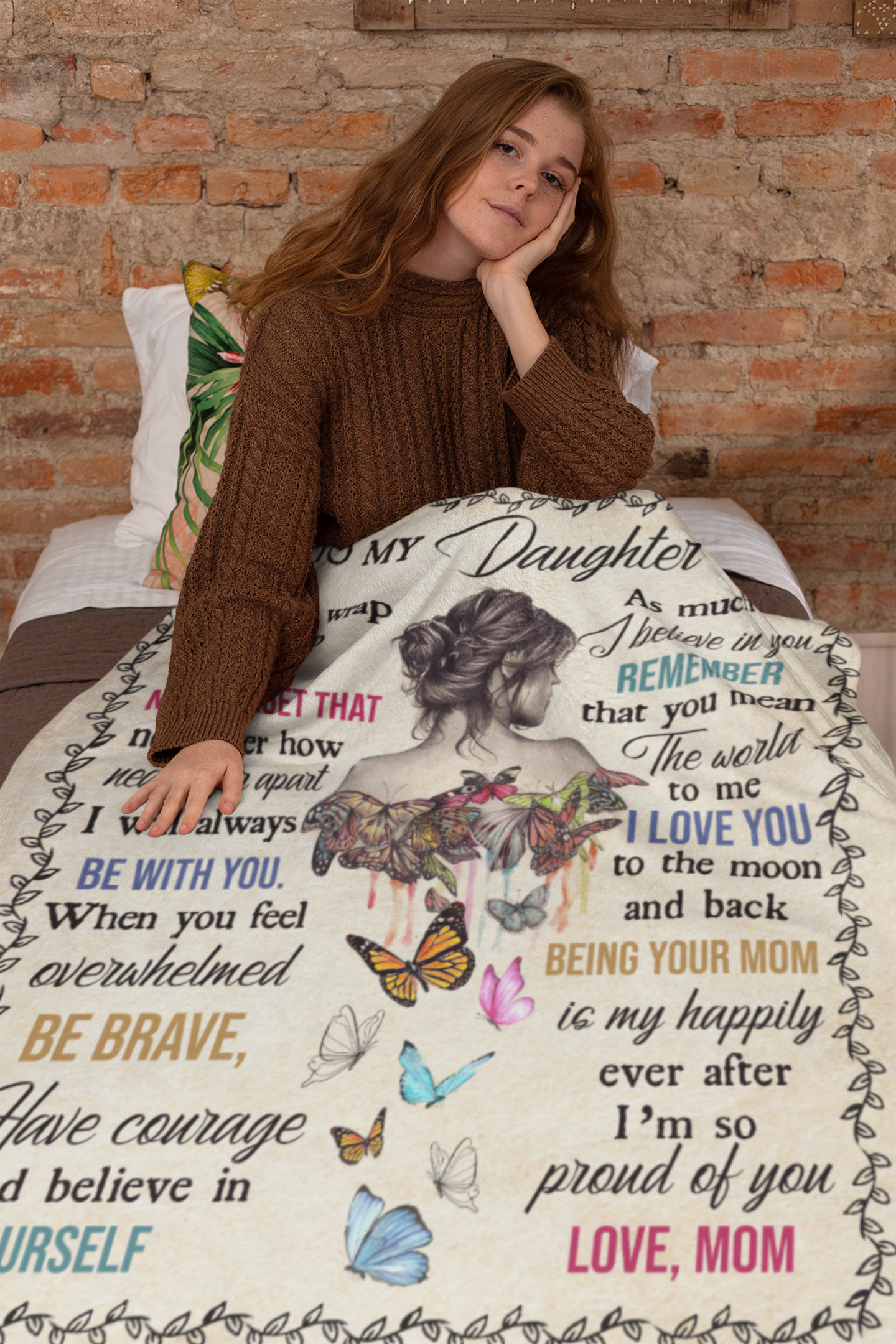 To My Daughter | Plush Throw Blanket | 50x60 - Thoughtful Blossom