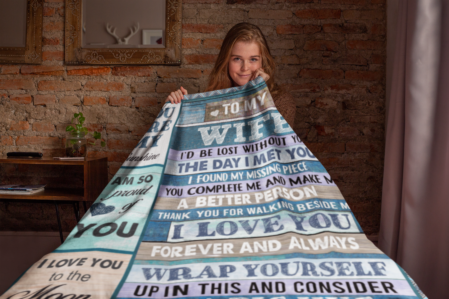 To My Wife | Plush Throw Blanket | 50x60 - Thoughtful Blossom