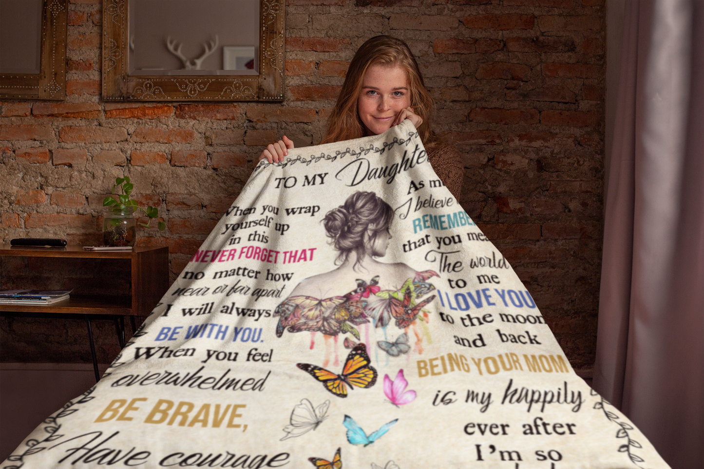 To My Daughter | Plush Throw Blanket | 50x60 - Thoughtful Blossom